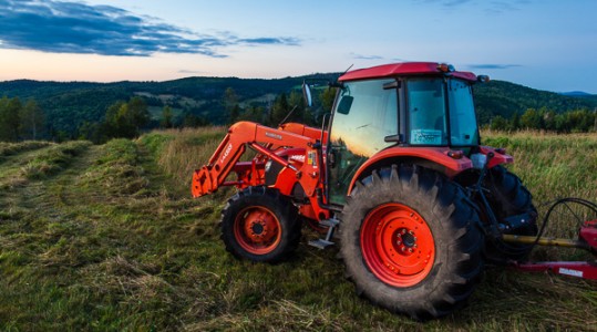 Tractor and view of McAllaster Farm.