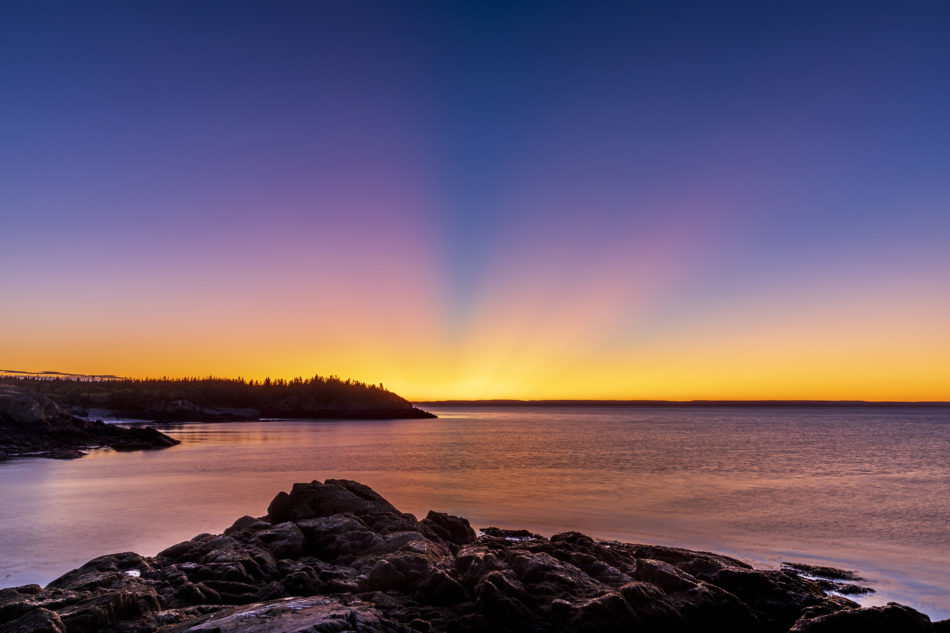 Dawn in the Hamilton Cove Preserve in Lubec, Maine.