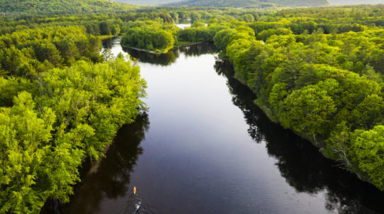 Paddlers on the Androscoggin River